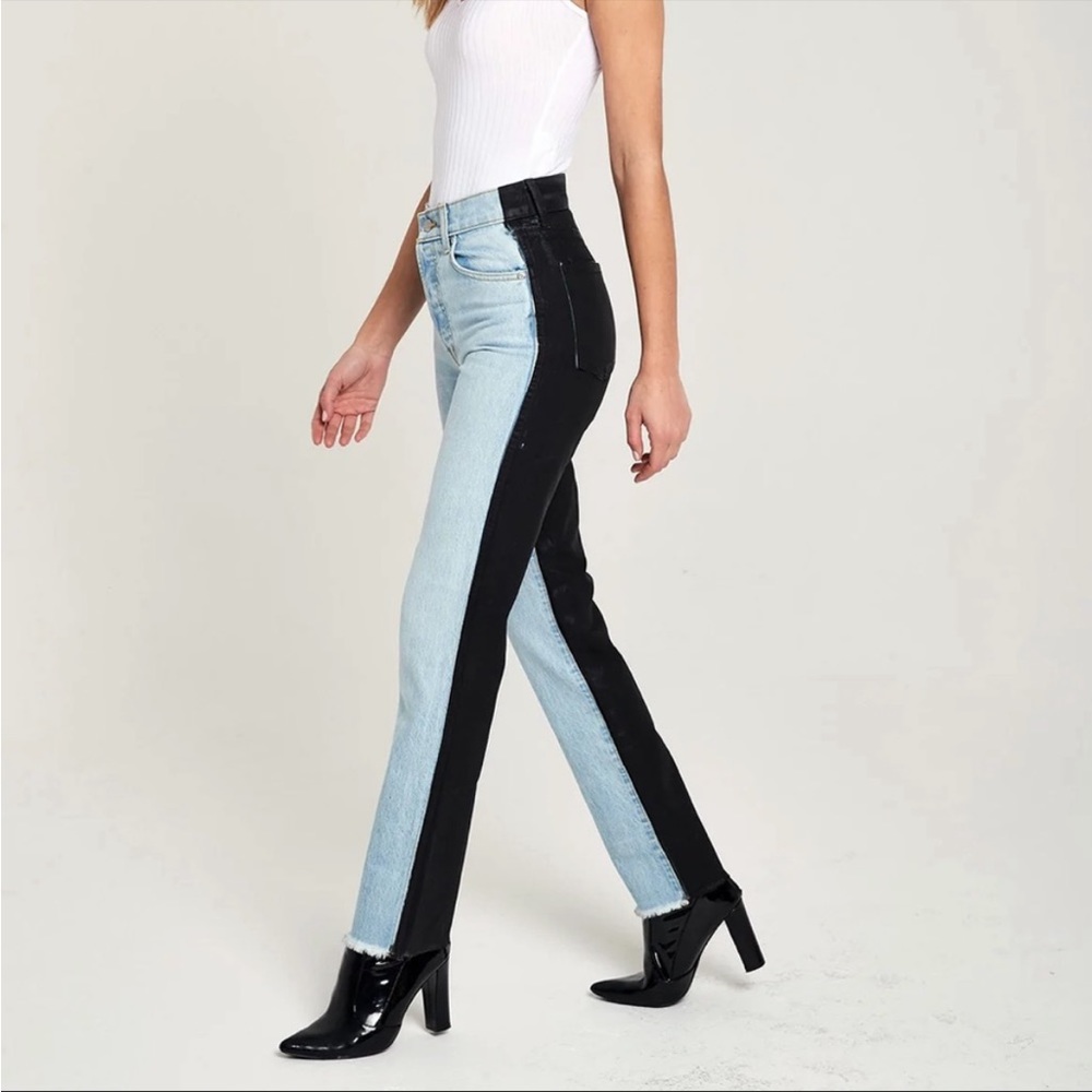 REVICE Denim Two Tone Ex-Boyfriend Harlow Celebrity Fit Jeans Size 28